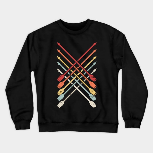 Retro Archery Bow Hunting Arrows Crewneck Sweatshirt by MeatMan